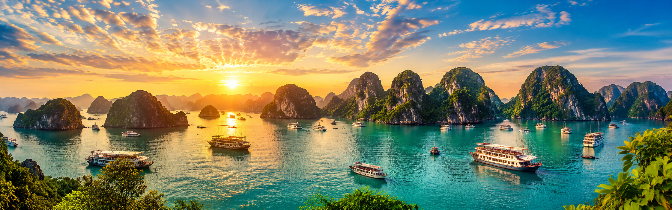 Hoàng hôn trên Vịnh Hạ Long